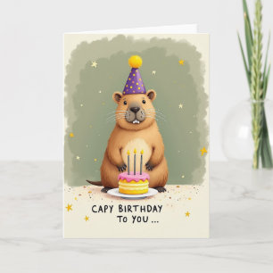 Sweet Rodent Party Hat Card