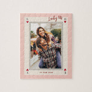 Sweet Romantic Cute Retro Valentine's Gifts Photo Jigsaw Puzzle