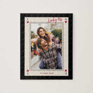Sweet Romantic Cute Retro Valentine's Gifts Photo Jigsaw Puzzle