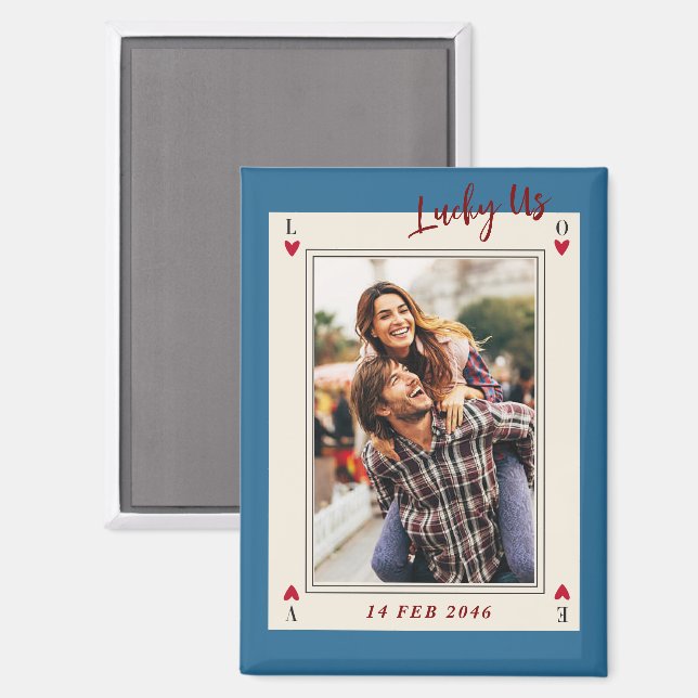 Sweet Romantic Cute Retro Valentine's Gifts Photo Magnet (Front/Back)