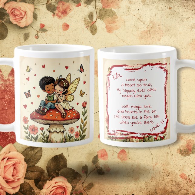 Sweet Romantic Fairies and Love Poem Coffee Mug (Creator Uploaded)