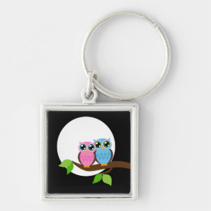 Sweet Romantic Owls Key Ring