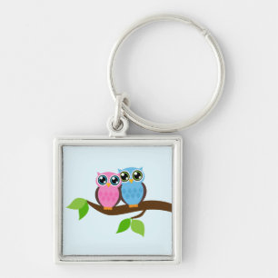 Sweet Romantic Owls Key Ring