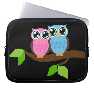Sweet Romantic Owls Laptop Sleeve
