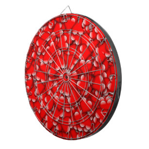 Sweet Romantic Valentine Love Hearts Red Dartboard