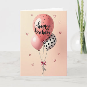 Sweet Rose Balloon Birthday Card