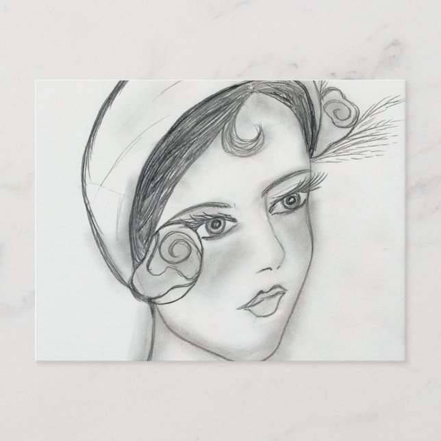 Sweet Rose Flapper Postcard (Front)