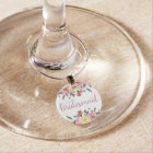Sweet Rose Watercolor Floral Bridesmaid Wine Glass