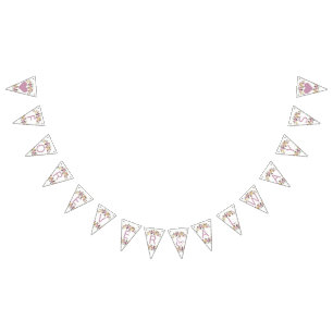 Sweet Rose Watercolor Floral Wedding Forever Bunting