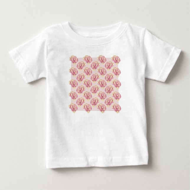 Sweet Roses Floral Butter & Piglet Baby T-Shirt (Front)