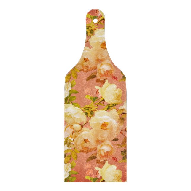 Sweet Roses on Red  Cutting Board (Front)