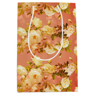 Sweet Roses on Red Medium Gift Bag