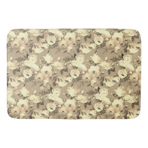 Sweet Roses on Sepia  Bath Mat