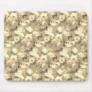 Sweet Roses on Sepia Mouse Pad