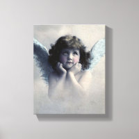 Sweet Rosy Cheeked Vintage Angel in Clouds