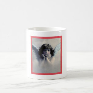 Sweet Rosy Cheeked Vintage Angel in Clouds Coffee Mug