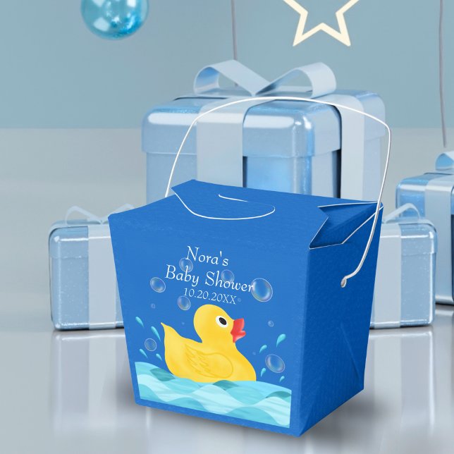 Sweet Rubber Ducky Bubbles Baby Shower Favour Box (Delight guests with adorable Rubber Ducky Bubbles Baby Shower Favor Boxes, a sweet addition.)