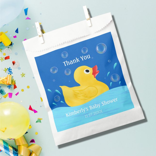 Sweet Rubber Ducky Bubbles Baby Shower Thank You Favour Bag (Creator Uploaded)