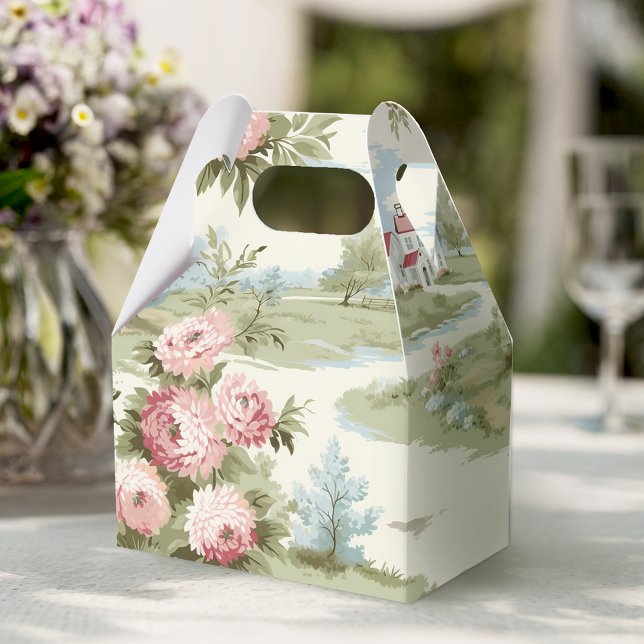 Sweet Rustic Country Home Floral Landscape Favour Box (Creator Uploaded)