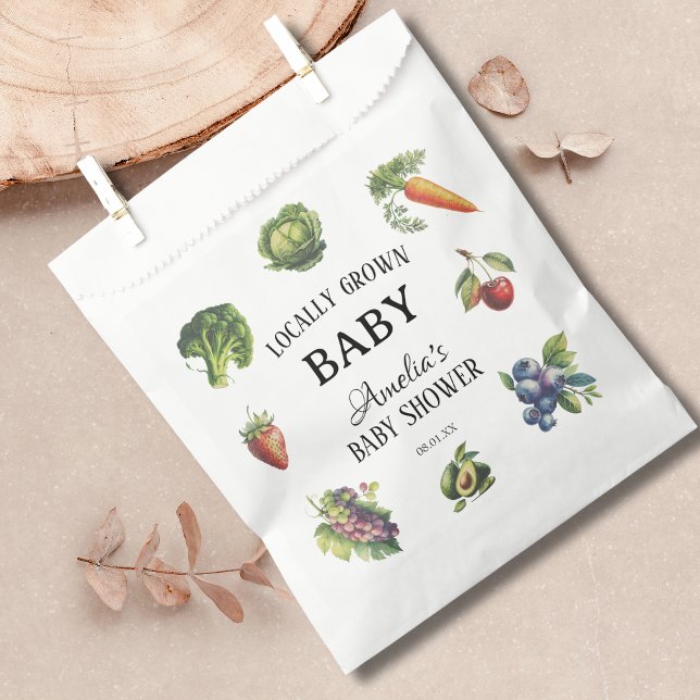 Sweet Rustic Veggie Locally Grown Baby Shower Favour Bag (Creator Uploaded)