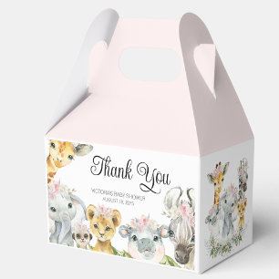 Sweet Safari Animals Baby Shower Favour Box