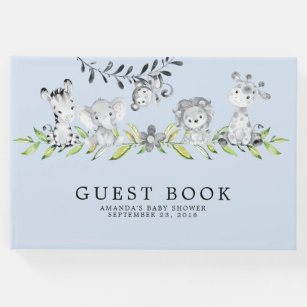 Sweet Safari Animals Baby Shower Guest Book