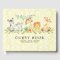 Sweet Safari Animals Baby Shower Guest Book