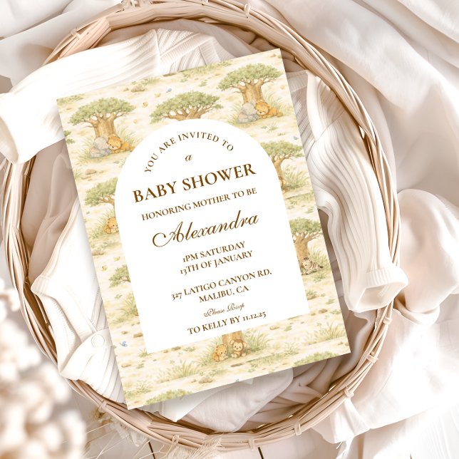 Sweet Safari Animals Baby Shower Invitation (Creator Uploaded)