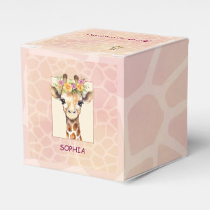 Sweet Safari Baby Giraffe in Pink and Yellow Favour Box