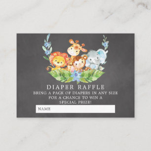 Sweet Safari Baby Shower Diaper Raffle Ticket Enclosure Card