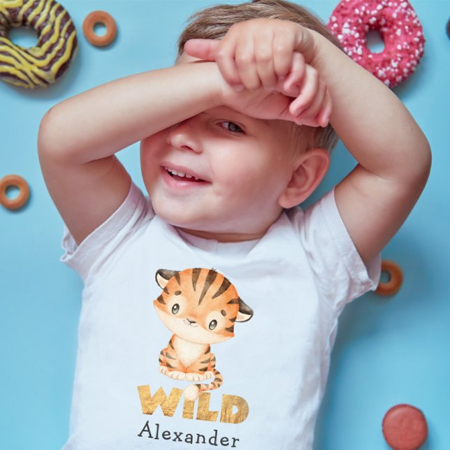 Sweet Safari Baby Tiger Birthday Baby T-Shirt (Creator Uploaded)