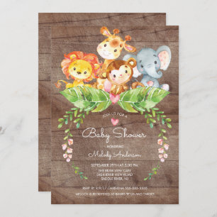 Sweet Safari Jungle Baby Shower Invitation