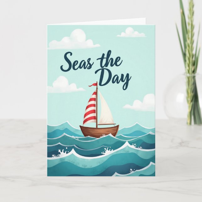 Sweet Sailboat Ocean Card (Front)