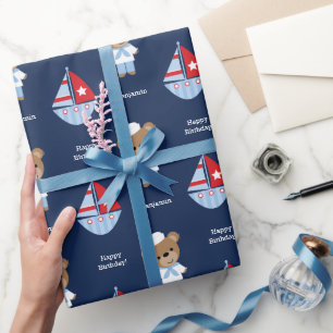 Sweet Sailor Bear Wrapping Paper