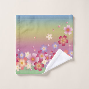 Sweet Sakura Blossoms Kimono Style Rainbow Wash Cloth