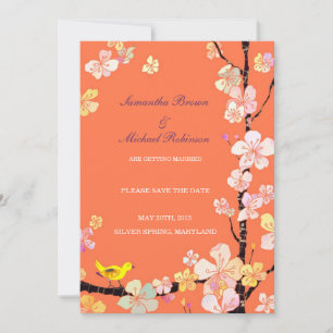 Sweet Sakura Wedding Save the Date Invitations