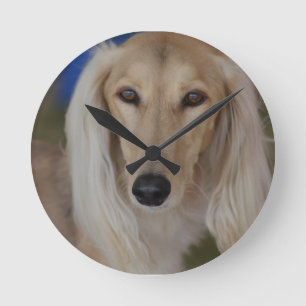Sweet Saluki Round Clock