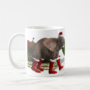 Sweet Santa Claus Elephant Coffee Mug