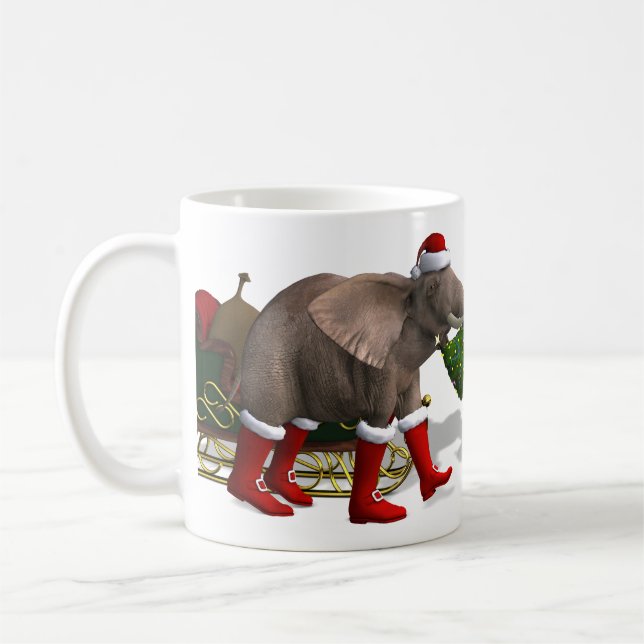 Sweet Santa Claus Elephant Coffee Mug (Left)