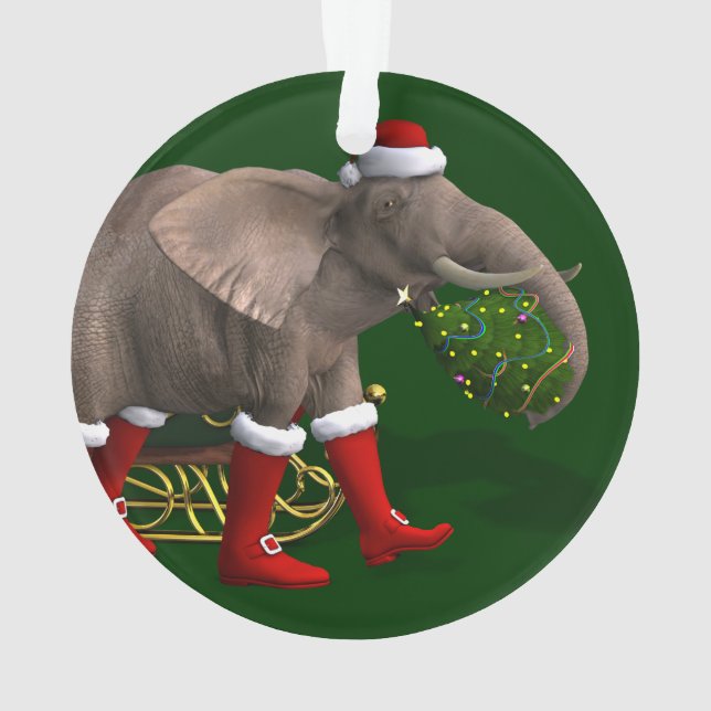 Sweet Santa Claus Elephant Ornament (Back)