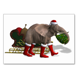 Sweet Santa Claus Elephant Table Number