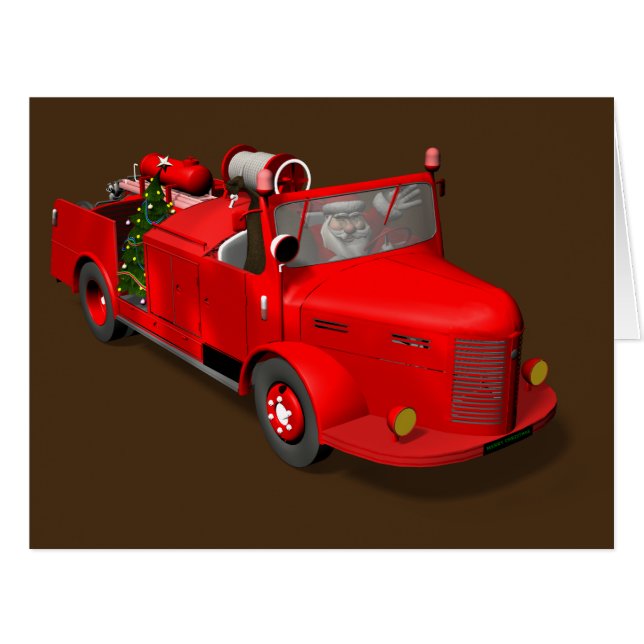 Sweet Santa Claus In Fire Engine (Front Horizontal)