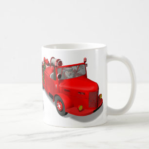 Sweet Santa Claus In Fire Engine Coffee Mug