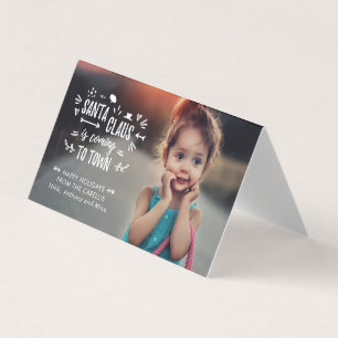 Sweet Santa Claus is coming Script Photo Mini Card
