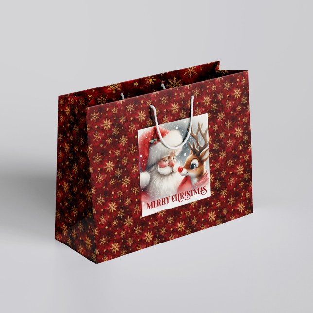 Sweet Santa Claus Rudolph Winter Holiday Gift Bag (Sweet Santa Claus Rudolph Winter Holiday Gift Bag)