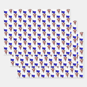 Sweet Santa Claus Visits Alaska Wrapping Paper Sheet