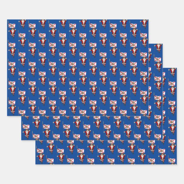 Sweet Santa Claus Visits Florida Wrapping Paper Sheet (Set)