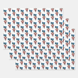 Sweet Santa Claus Visits Idaho Wrapping Paper Sheet