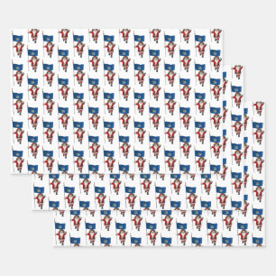 Sweet Santa Claus Visits Maine Wrapping Paper Sheet