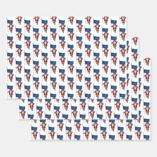 Sweet Santa Claus Visits Pennsylvania Wrapping Paper Sheet